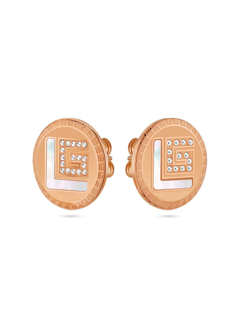 Guy Laroche Diane Rose-Gold Plated Earrings With Crystals