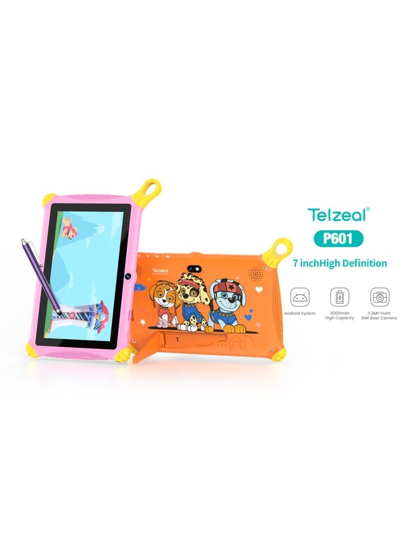 Telzeal P601 Kids Tablet, 7-Inch HD Display, 6GB RAM, 128GB Storage, Android 10.1 – Orange | Durable, Child-Friendly Design, Long Battery Life & Parental Controls for Safe Learning & Fun - Image 3