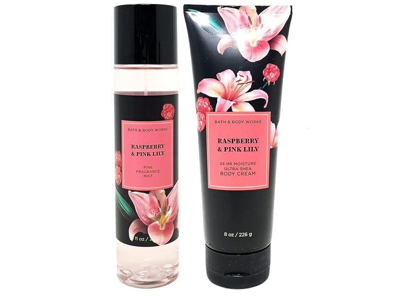 Bath Raspberry Pink Lily Duo Gift Set Includes Fine Fragrance Mist and Ultra Shea Body Cream Full Size - Image 1