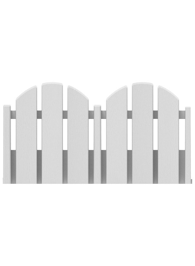 EasyFlex No-Dig Landscape Edging with Anchoring Spikes, 4.5 in. Tall Decorative Adirondack Wood-Look Fence Garden Border, 15 Foot Kit, White (3600WT-15C-6) - Image 1