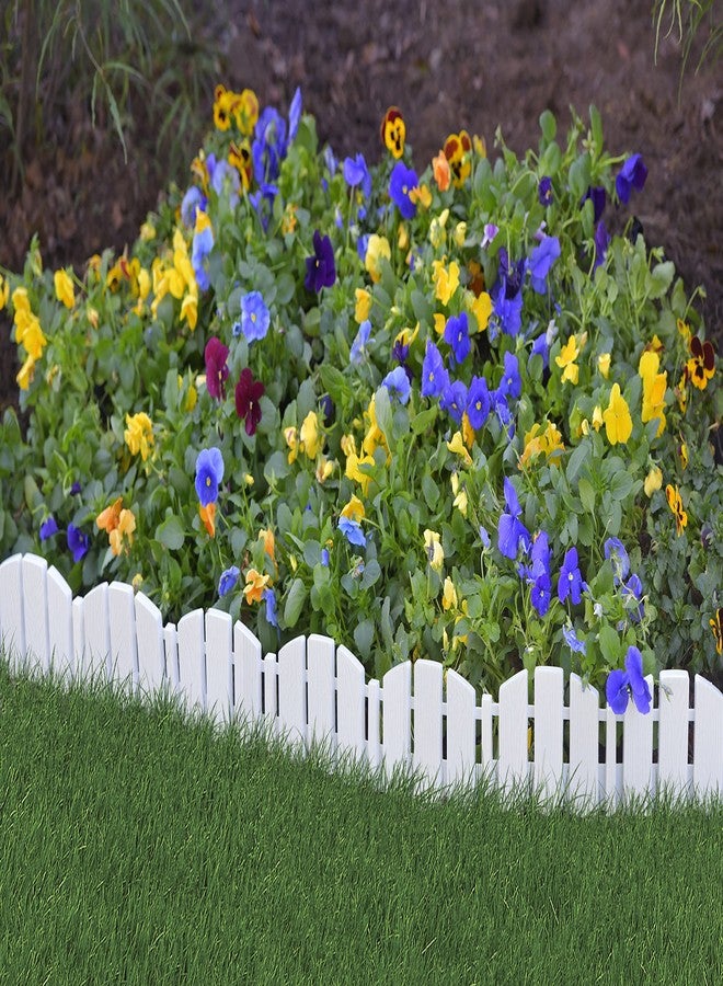 EasyFlex No-Dig Landscape Edging with Anchoring Spikes, 4.5 in. Tall Decorative Adirondack Wood-Look Fence Garden Border, 15 Foot Kit, White (3600WT-15C-6) - Image 4