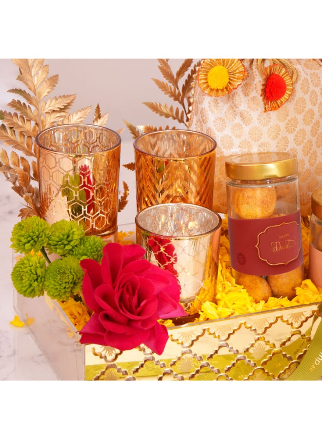 Ferns N Petals سلة أناقة ديوالي الذهبية - Image 2