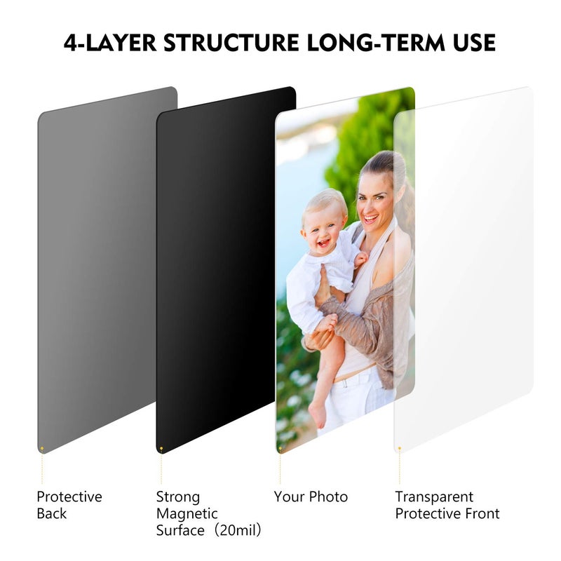 ماجيك فلاي حزمة Magicfly من 15 إطار صورة مغناطيسي مع جيب واضح 4 × 6 بوصات حامل صور الثلاجة لثلاجة خزانة مكتب الثلاجة الأسود - Image 2