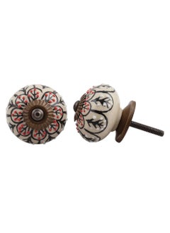 Indian-Shelf IndianShelf 8 Piece Black Flower Ceramic Drawer Knobs for Kitchen Cabinet Hardware Door Decorative Dresser Pulls Premium Wardrobe 