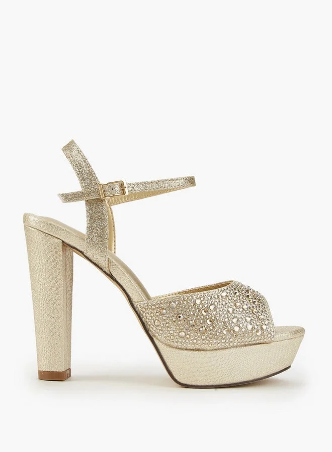 فلورا بيلا من شو إكسبرس صنادل مفتوحة الأصابع مزينة بكعب منصة