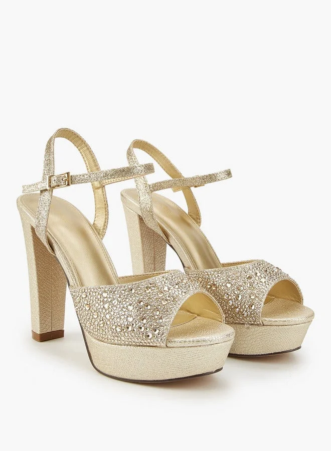 فلورا بيلا من شو إكسبرس صنادل مفتوحة الأصابع مزينة بكعب منصة