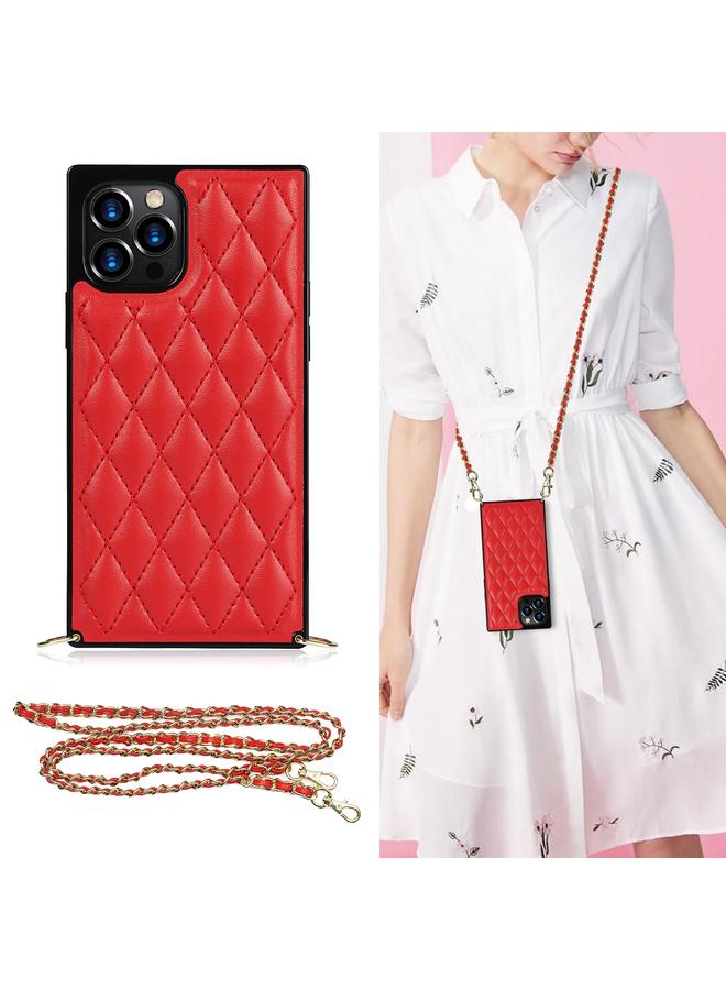 زبون جراب لهاتف iPhone 12 Pro Max أنيق بنمط معيني من جلد الألياف الدقيقة + جراب مقاوم للصدمات من مادة TPU مع حزام كروس بودي سلسلة - Image 1