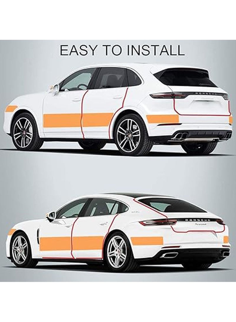 Car Sill Protectors Strips Door Protector ​Black Carbon Fiber Wrap Film, Anti Scratch Guard Bumper Sticker, Spoiler Edge Protection for Cars Trucks SUV - Image 5