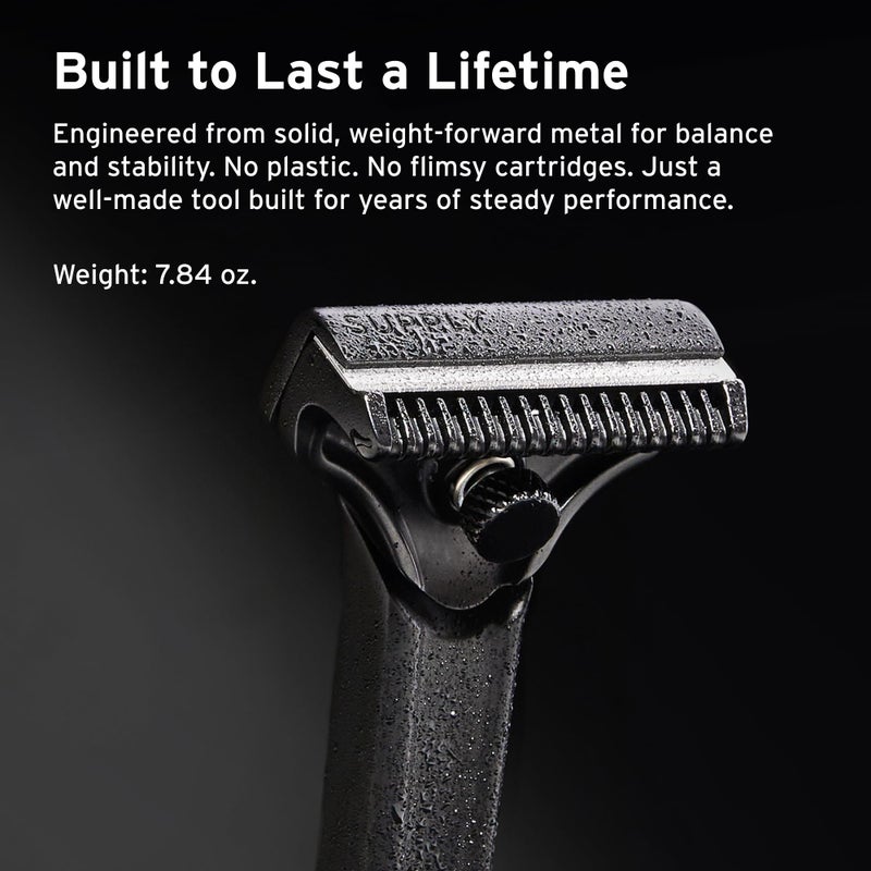 SUPPLY Single Edge SE Razor for Men â€“ Premium Metal Razor with Nick-Guard Safety Bar for an Easier, Low-Irritation Single-Blade Shave â€“ Includes 8 Japanese Injector Blades â€“ Classic Matte - Image 5