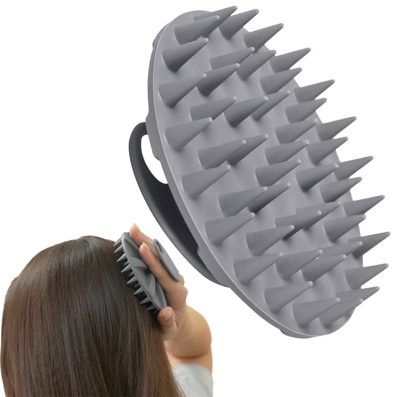 Innerneed One-Piece Scalp Massager Shampoo Brush, Wet & Dry Scalp Care Head Scrubber Hair Washing, Soft Silicone Bristles, for Hair Growth, Dandruff Removal, Comfortable for All Hair Types (Gray) - Image 1
