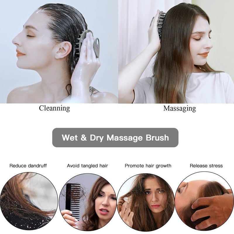 Innerneed One-Piece Scalp Massager Shampoo Brush, Wet & Dry Scalp Care Head Scrubber Hair Washing, Soft Silicone Bristles, for Hair Growth, Dandruff Removal, Comfortable for All Hair Types (Gray) - Image 5