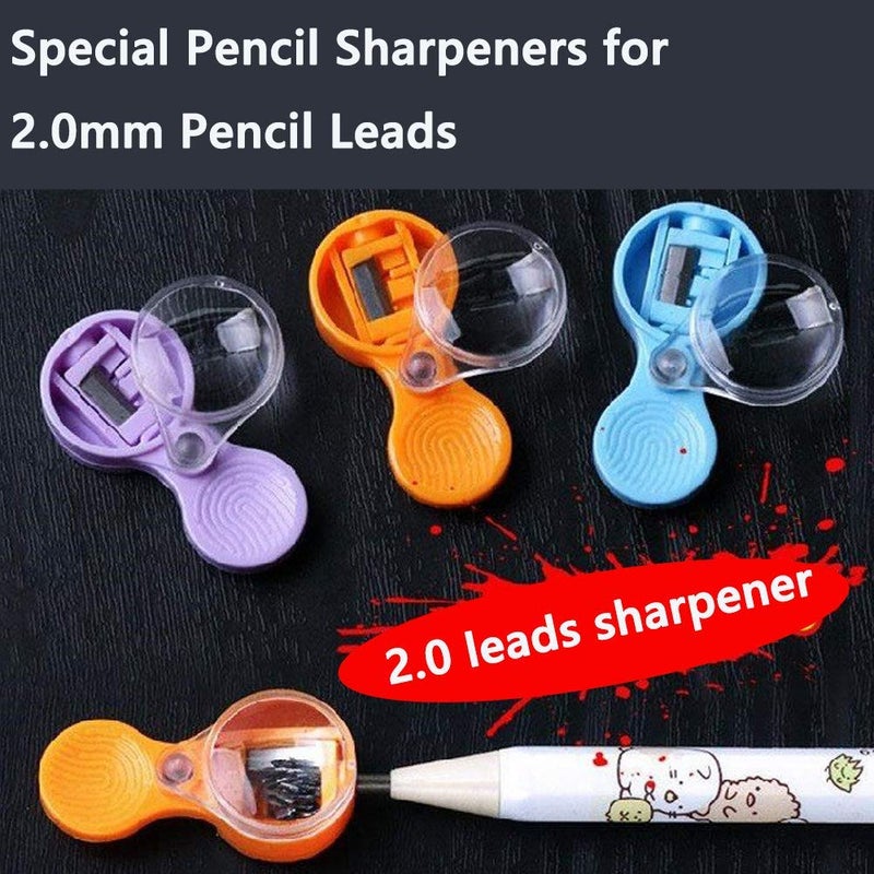 WEKOIL 2.0 Lead Pointer Pencil Sharpener, Mini 2mm Leads Sharpener, Portable Sharpener for 2.0mm Pencil Lead Refills at Office Home,Pack of 3 - Image 2