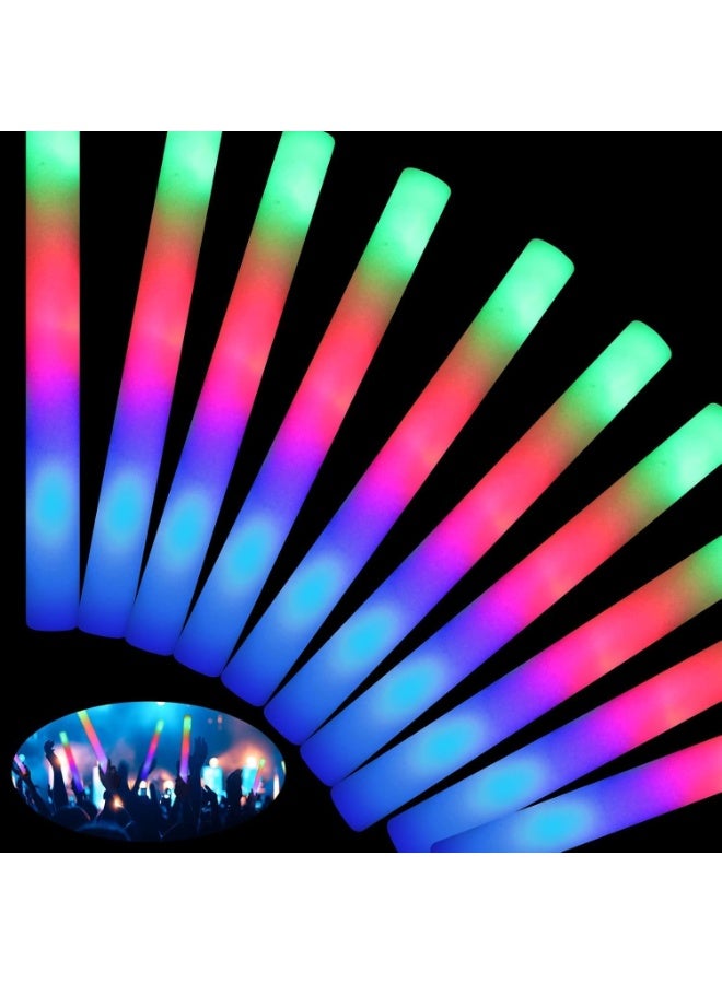 Festive Gallery LED Foam Glow Sticks, Multicolour, RGB Light-Up Batons for Concerts, Parties and Events Pack of 6 - Image 2