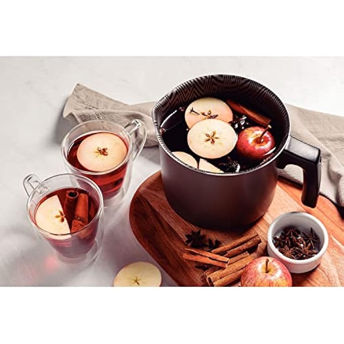 rayihni Paris Texture 10Cm 08L Graphite Aluminum Multipurpose Boiler With Interior And Exterior Starflon Max Lead Pfoa Free Nonstick Coating - Image 4