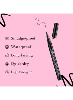 DAZLLER Hidef Eyeliner Pen + Eyebrow Pencil Black Precise Application Matte Finish Long Stay Smudgeproof Vegan  - Image 4