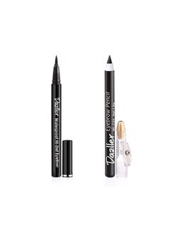 DAZLLER Hidef Eyeliner Pen + Eyebrow Pencil Black Precise Application Matte Finish Long Stay Smudgeproof Vegan  - Image 2