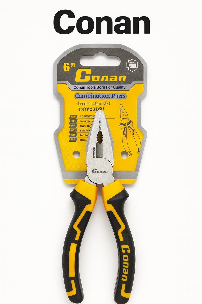 Conan 6" (160mm) Combination Pliers – Model COP28160 – Comfortable Grip & Professional Performance
