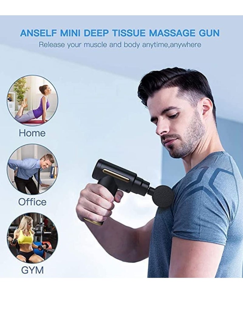 Yuwell Mini Massage Gun Deep Tissue Portable 6 Speeds Percussion Muscle Massager With 4 Massage Heads 1800mAh Battery Type C Charging 35dB Super Quiet Massage Gun for Muscle Pain Relief - Image 2