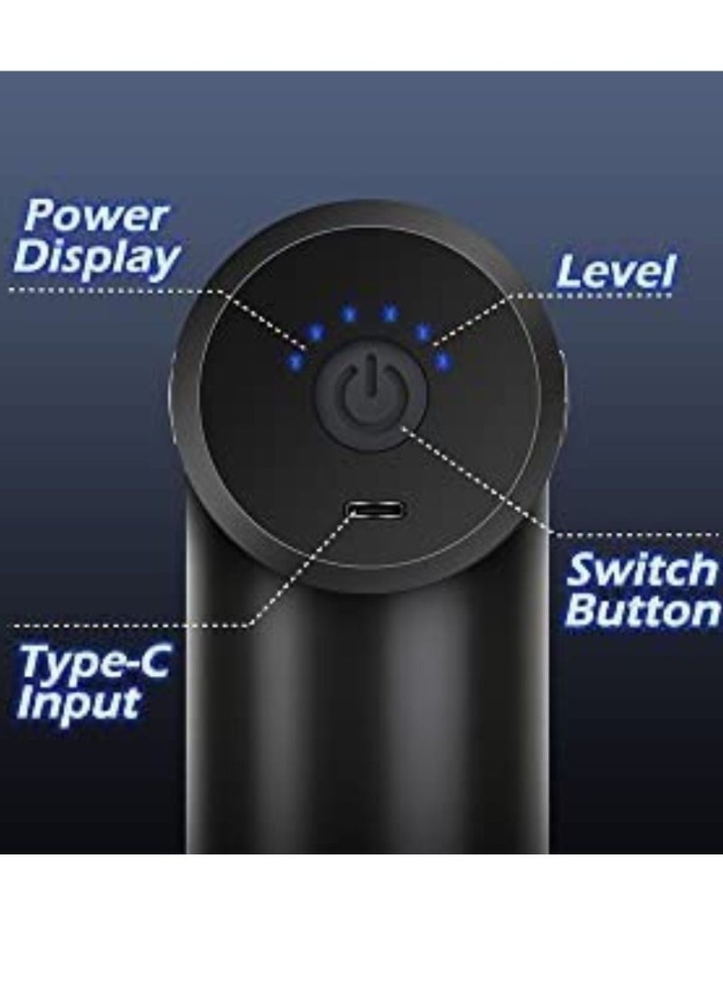 Yuwell Mini Massage Gun Deep Tissue Portable 6 Speeds Percussion Muscle Massager With 4 Massage Heads 1800mAh Battery Type C Charging 35dB Super Quiet Massage Gun for Muscle Pain Relief - Image 3