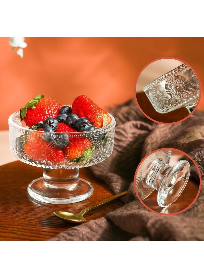 مجموعة 6 قطع 220ML/7.5oz أطباق/أكواب حلوى صغيرة ذات أرجل لطيفة على شكل زنبق - مثالية للحلوى، السانداي، الآيس كريم، الفاكهة، السلطة، الوجبات الخفيفة، الكوكتيل، التوابل، التريفل وحفلات عيد الميلاد - Image 2
