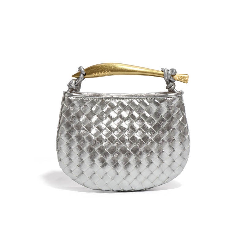 Niche Design Mini Woven Sardine Bag All-Match Fashionable Shoulder Crossbody Bag Textured Fashionable Metal Handbag - Image 1