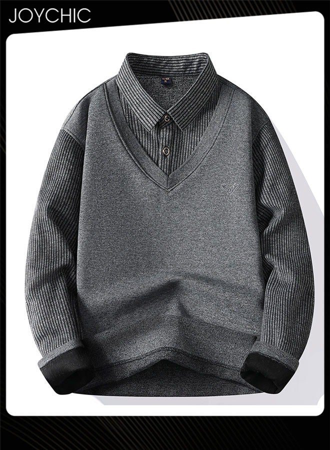 Joychic قميص رجالي كلاسيكي متعدد الاستخدامات بأكمام طويلة لشتاء وخريف دافئ - Image 3