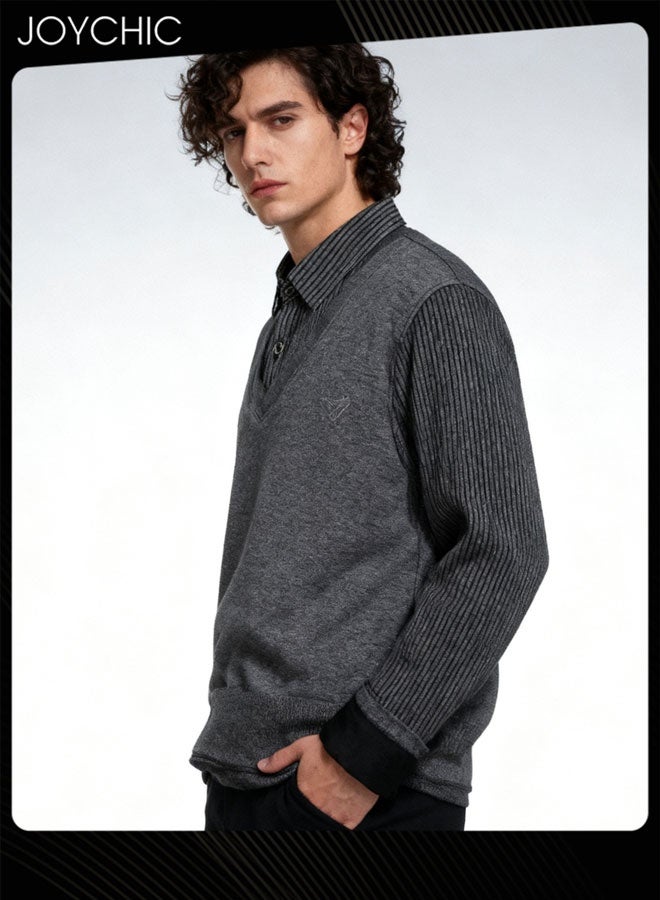 Joychic قميص رجالي كلاسيكي متعدد الاستخدامات بأكمام طويلة لشتاء وخريف دافئ - Image 2