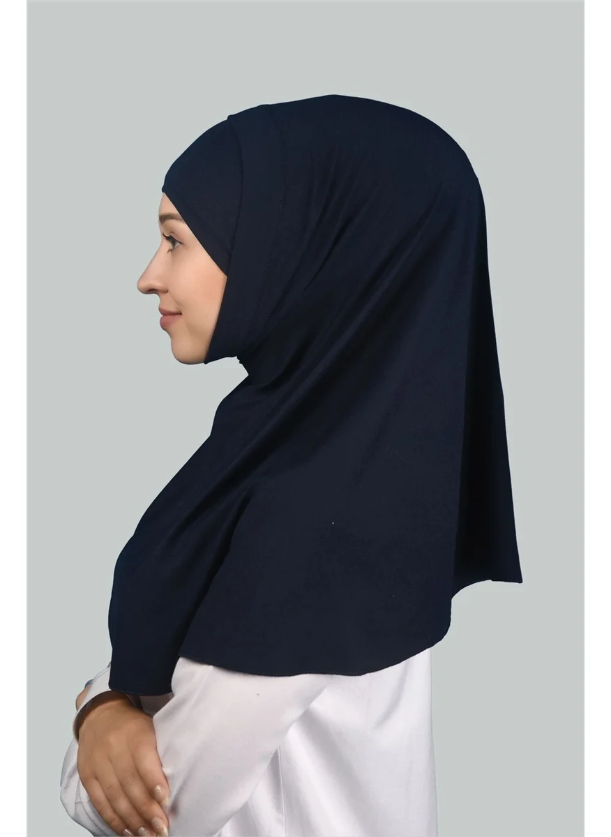 التوبة Double Set Practical Scarf, Ready-made Turban and Hijab Hijab Bonnet (Xl) - Navy Blue
