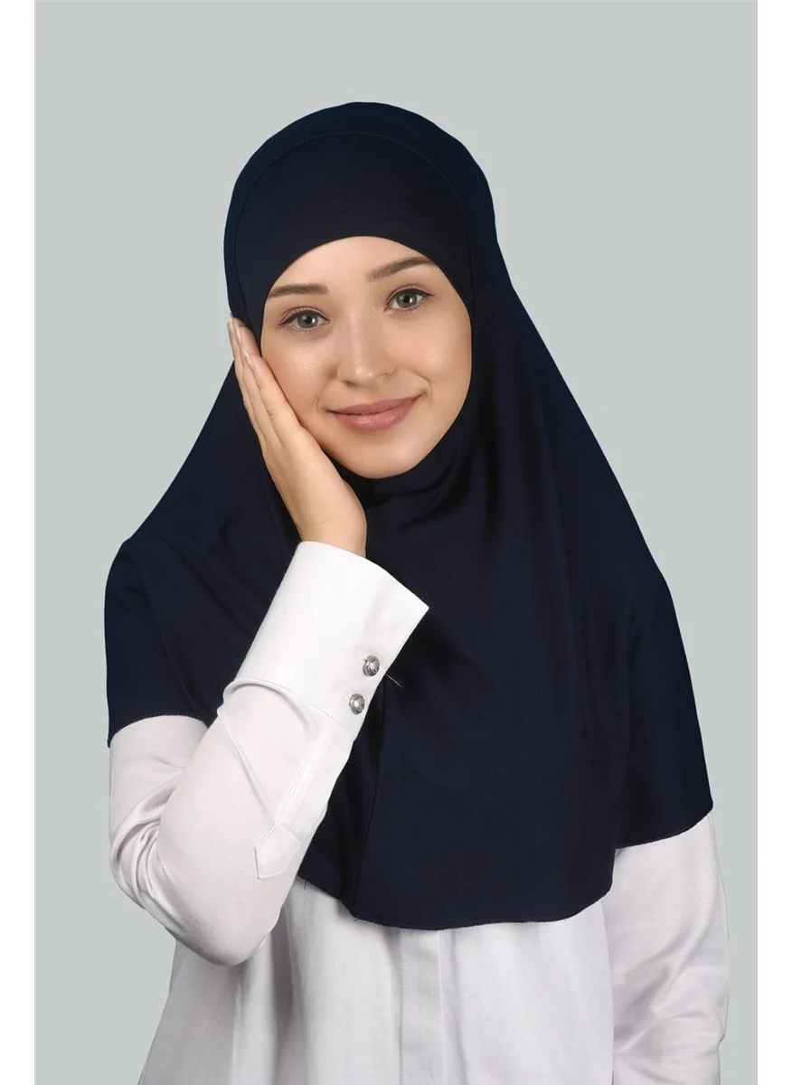التوبة Double Set Practical Scarf, Ready-made Turban and Hijab Hijab Bonnet (Xl) - Navy Blue