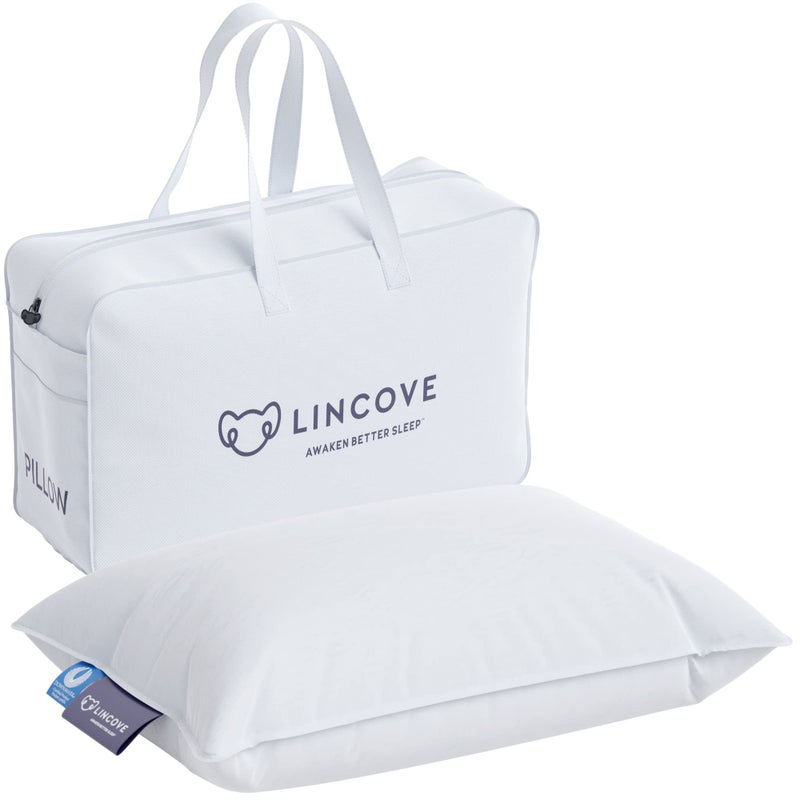Lincove Canadian Down Toddler Pillow for Sleeping - Perfect for Kids Travel Pillow, Nap Time, Toddler Cot, Crib, Bed - 800 Fill Power, 100% Cotton Shell, 400 Thread Count (13 x 18) - Image 4