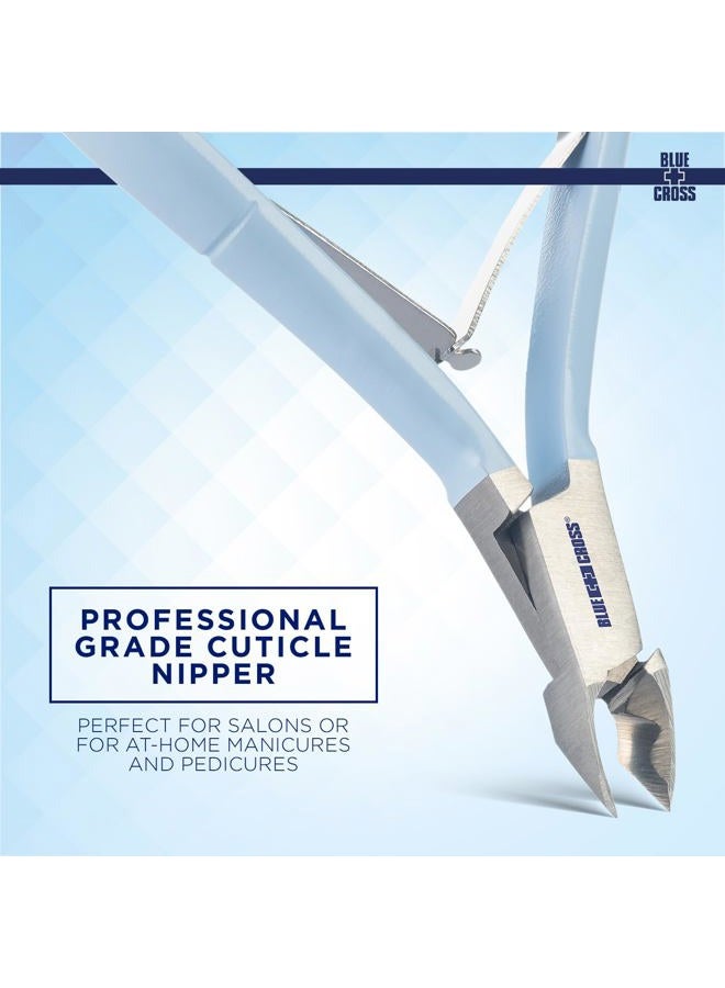 Blue Cross Cuticle Remover Nippers, Professional Nail Care Cutter & Trimmer, Fingernail + Toenail Clippers Tool for at Home DIY Manicures with Stainless Steel Sharp Durable Blades, 6mm Jaw Size, Blue - Image 2
