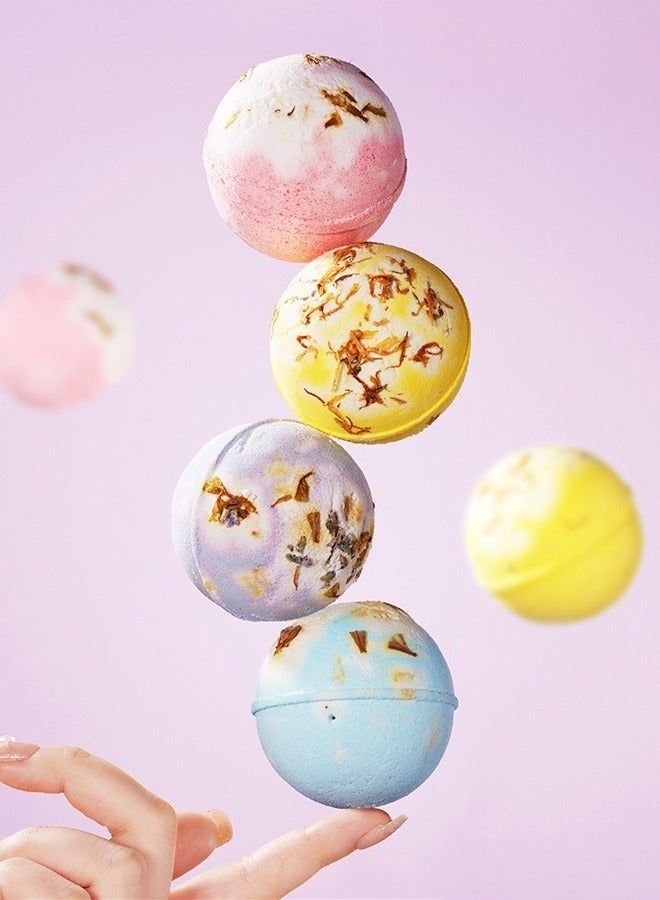 SADOER 4 types of 100g Bath Bomb Bombs, Clean Aromatherapy Bath Balls, Lavender Scent, Lemon Scent, Rose Scent, Rosemary Scent - Image 2