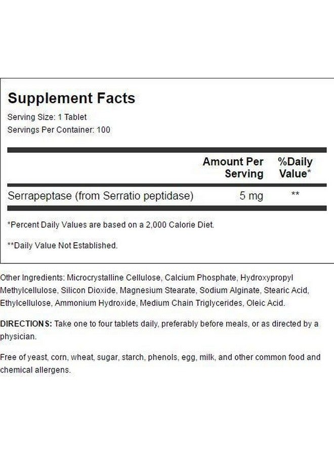 Cardiovascular Research Serraflazyme Serrapeptase Enzyme 100 Tabs - Image 2