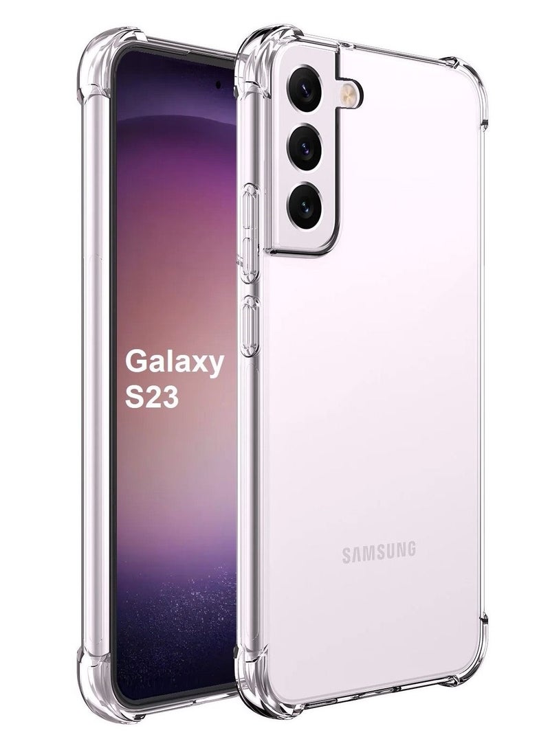 CATANES Samsung Galaxy S23 Case Clear Slim Transparent Cover Anti-Drop Reinforced Bumper Corner Protection - Image 1