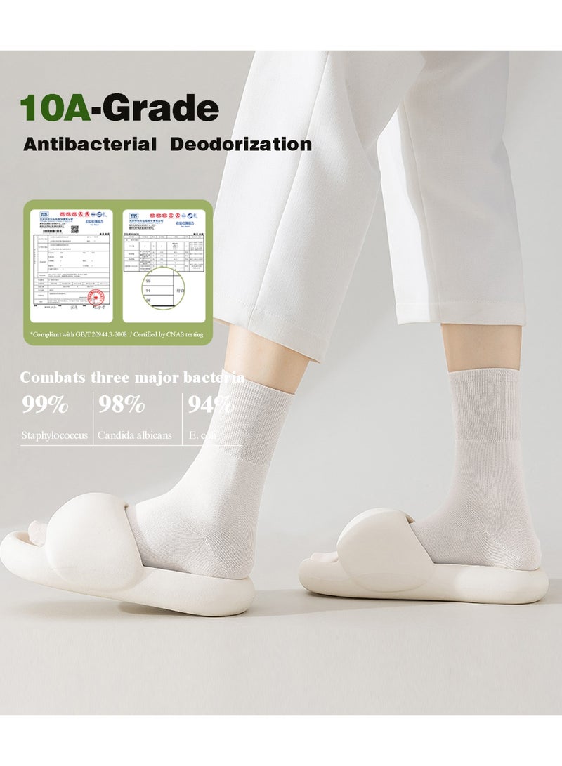 Zuly 6-Pack Women's Mid-Calf Crew Socks - Antimicrobial, Seamless Toe, Breathable Cotton Stackable Socks with AAAAA Grade Antibacterial Treatment for Everyday Comfort - Image 3