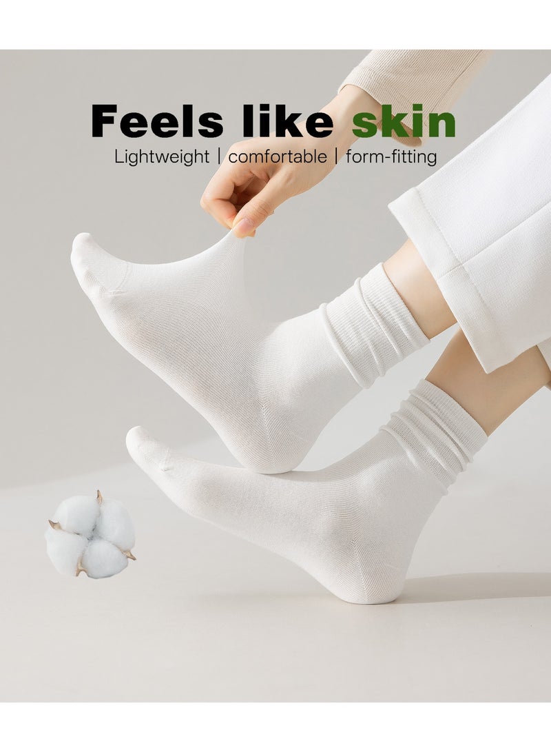 Zuly 6-Pack Women's Mid-Calf Crew Socks - Antimicrobial, Seamless Toe, Breathable Cotton Stackable Socks with AAAAA Grade Antibacterial Treatment for Everyday Comfort - Image 5