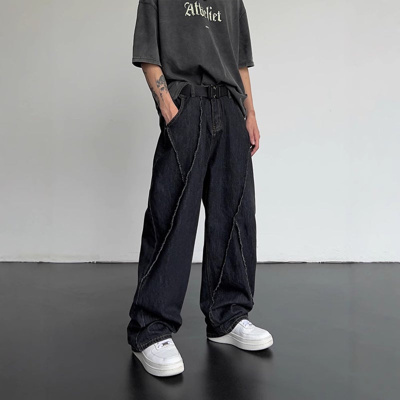 Autumn New Style Distinctive Hip-Hop Straight Leg Jeans Men'S And Women'S Fashionable Loose Casual Wide Leg Men'S Jeans - Image 3