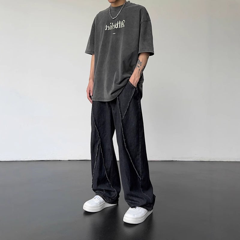 Autumn New Style Distinctive Hip-Hop Straight Leg Jeans Men'S And Women'S Fashionable Loose Casual Wide Leg Men'S Jeans - Image 4