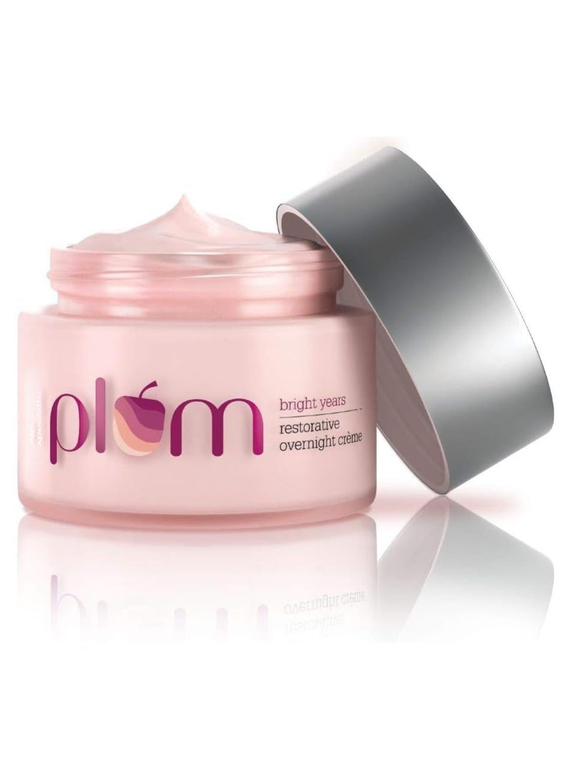 Plum Overnight Cream, Bright Years Restorative Overnight Creme, 50 ml, Age Specialist, For Normal And Dry Skin, Vegan Skin Care - Image 1