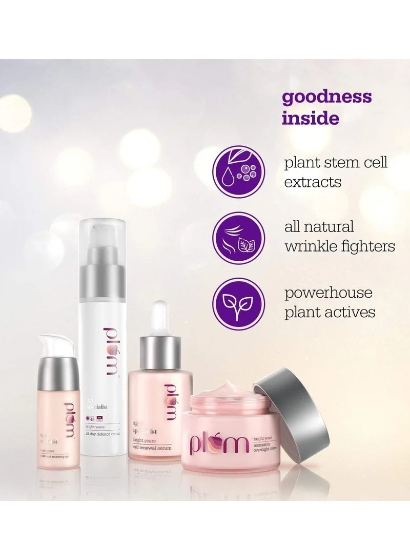 Plum  Plum Overnight Cream, Bright Years Restorative Overnight Creme, 50 ml, Age Specialist, For Normal And Dry Skin, Vegan Skin Care for Women | Best Price UAE