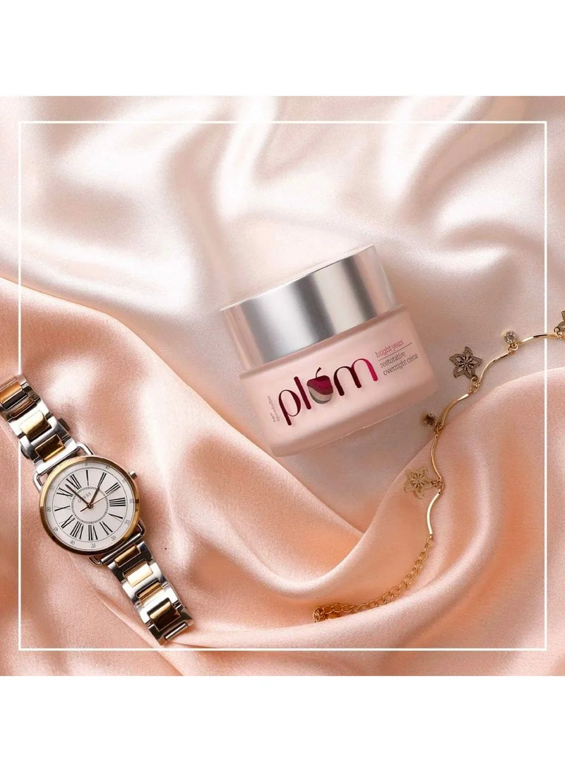 Plum  Plum Overnight Cream, Bright Years Restorative Overnight Creme, 50 ml, Age Specialist, For Normal And Dry Skin, Vegan Skin Care for Women | Best Price UAE