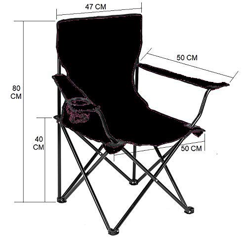 REPLEX Camping Folding Chair Outdoor Garden Picnic Travelling Lawn Patio Outdoor Collapsible Chairs with Carrying BagBlack - Image 3