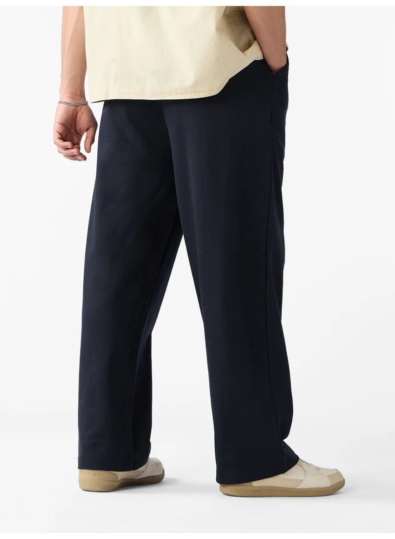 The Souled Store Navy Blue The Souled Store Men Navy Solid Baggy Fit Korean Joggers for Men | Best Price UAE