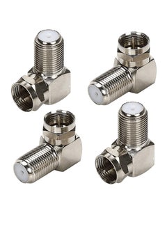 SUNSAR 4 Pack F Type Right Angle Male to Female Adapters RG6 Gold Plated Coaxial Connectors for Coax Cables, Wall Mounted TV, Wall Plates Coax 90 Degree  - Image 1