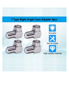 SUNSAR 4 Pack F Type Right Angle Male to Female Adapters RG6 Gold Plated Coaxial Connectors for Coax Cables, Wall Mounted TV, Wall Plates Coax 90 Degree  - Image 5