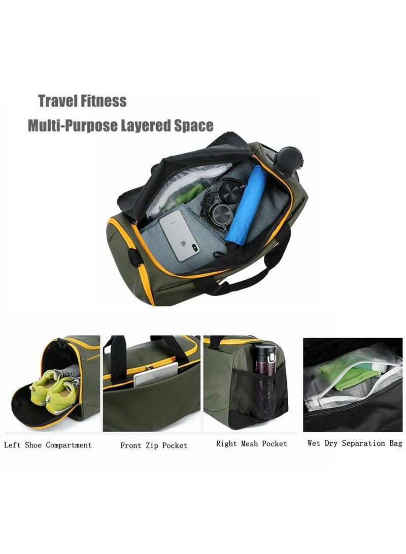 كول بيبي حقيبة سفر رياضية للرجال والنساء من COOLBABY مع حجرة للأحذية وحقيبة رياضية مع جيب للمناشف المبللة ومضادة للماء للسفر والتمرين في الهواء الطلق والليل وعطلة نهاية الأسبوع - Image 3