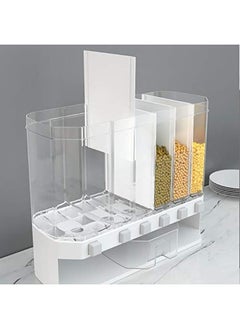 Generic Wall Mounted Plastic 6 Grid Cereal Dry Food Dispenser for Storage Organizer Airtight Container Set For Kitchen Cereal Masala Rice Dispenser Bowl  - Image 3