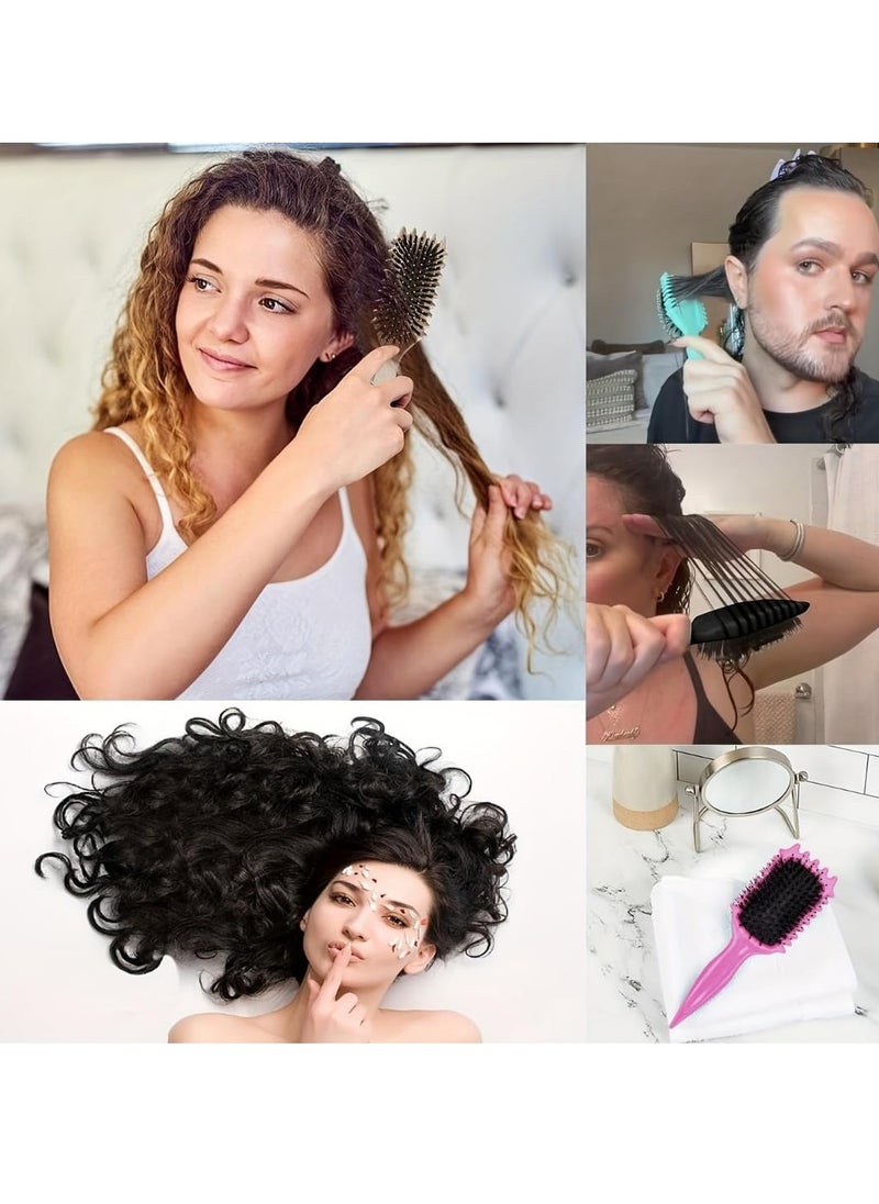 NIKITA.VIVI Hair Curling Comb Curly Hairbrush Best Curl Define Styling Brush with Prongs Bristle Hairbrush for Combing and Shaping Reduce Pulling and Curl Separation for Defined Curls  - Image 4