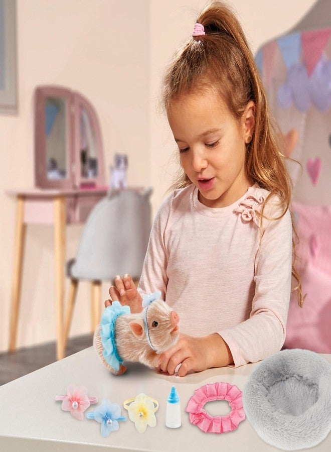 HOTBEST Silicone Pig Silicone 5 Inch Lifelike Pig Doll with Nursing Bottle and Clothing Accessories Cute Realistic Miniature Reborn Interesting Full Body Toys (White F) - Image 4