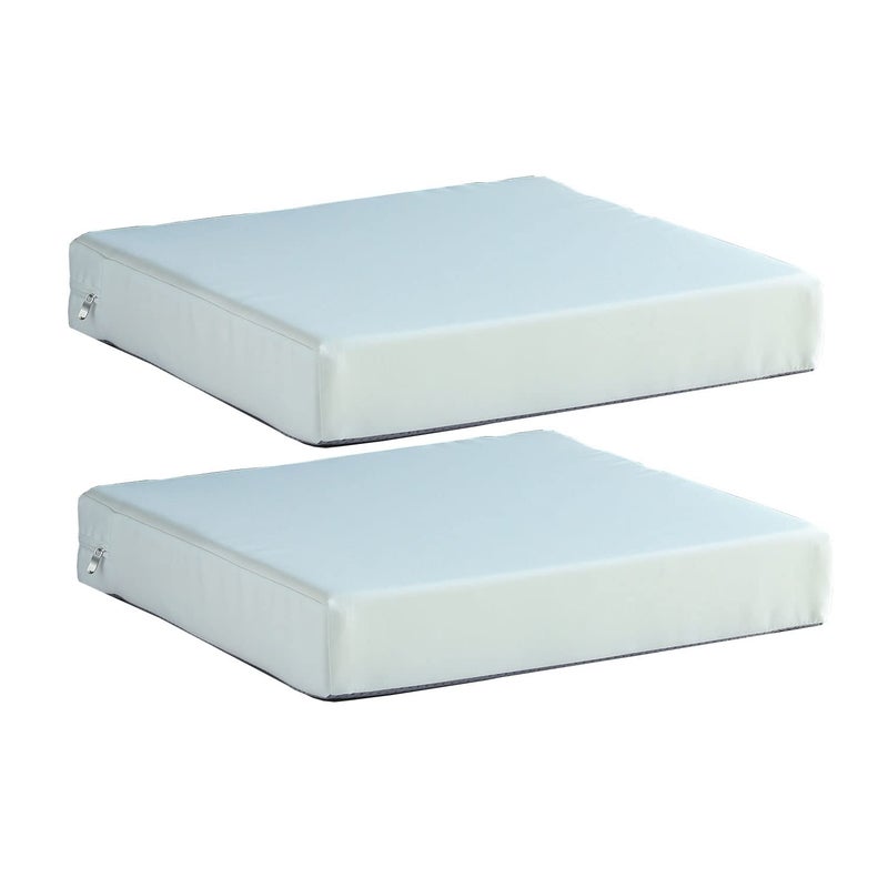 20x20 inch Patio Chair Cushions Non Slip Bottom Chair Pad with Ties Waterproof Square Outdoor Seat Cushion Replacement for Garden Swing Furniture Set of 2 White